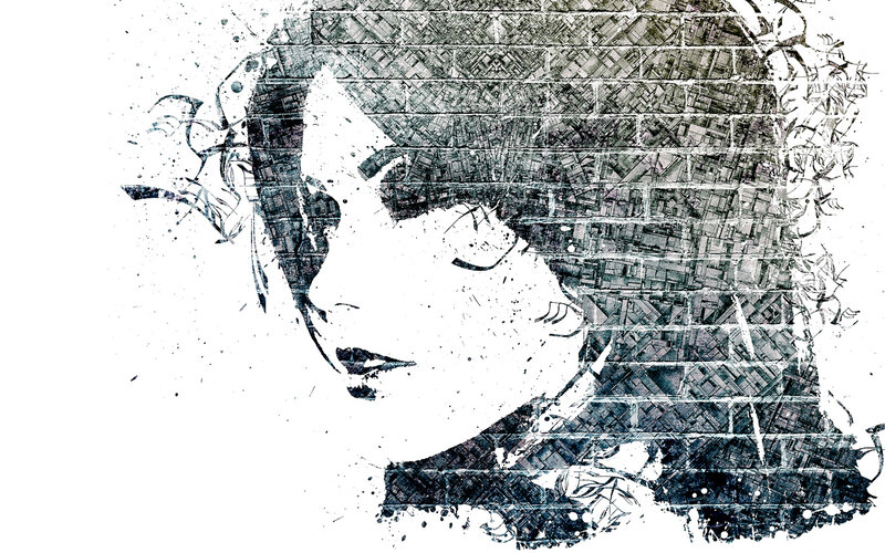 Woman's Profile — Black, Abstract