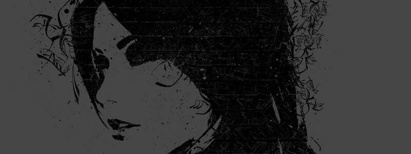 Woman's Profile — Black, Dramatic, Illustration