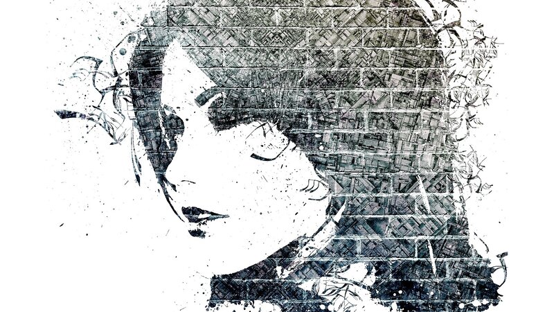 Woman's Profile — Black, Dramatic