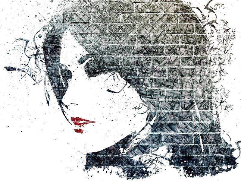 Woman's Profile Portrait — Black, Dramatic