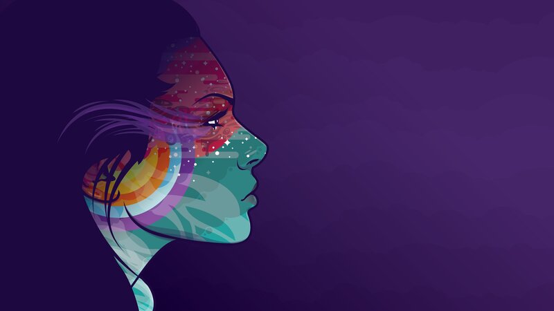 Woman's Profile — Purple