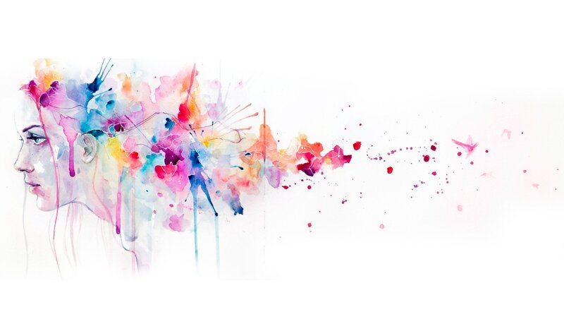 Woman's Profile with Paint