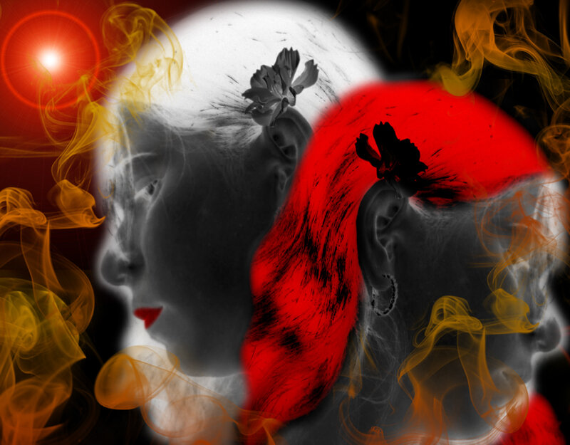 Woman's Profile with Smoke