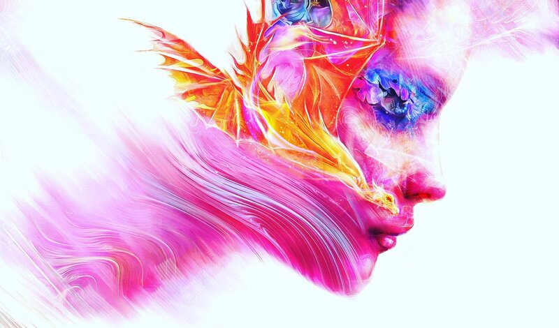 Woman's Profile with Wings