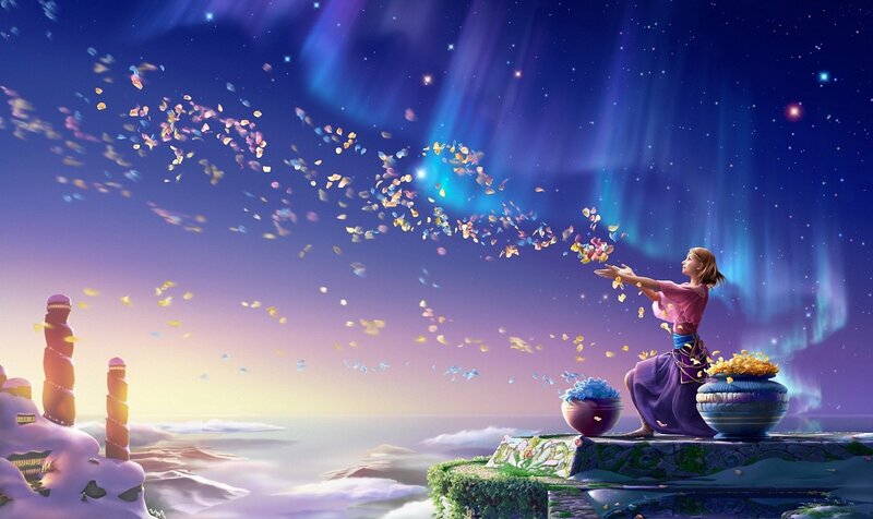 Woman Scattering Petals