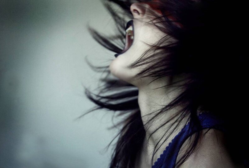 woman screaming in distress