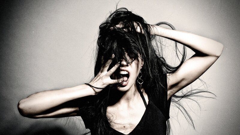 woman screaming in distress