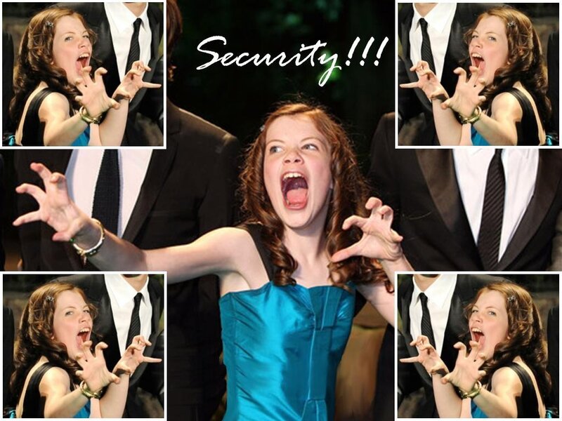 Woman screaming in security photo booth