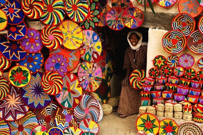Woman Selling Baskets