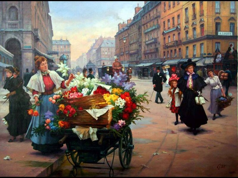 Woman Selling Flowers