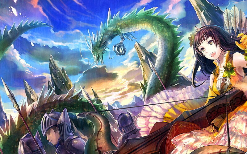 Woman Shooting at Dragon