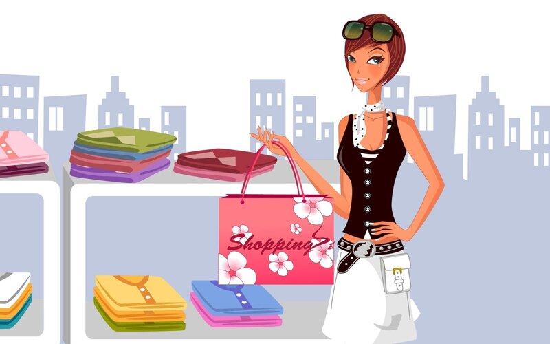 woman shopping in city