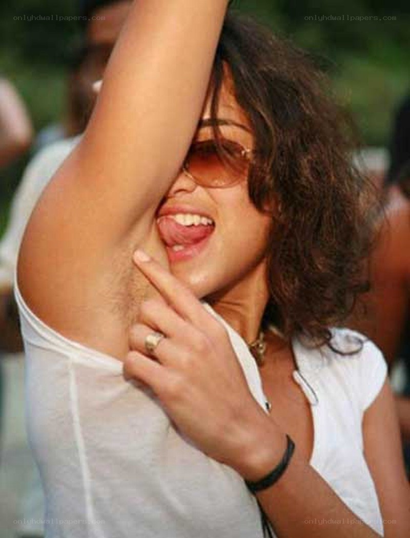 woman showing armpit