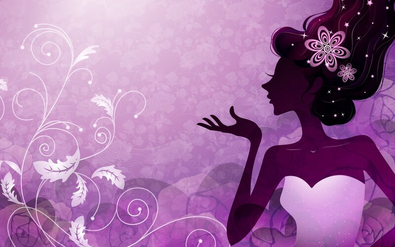 woman silhouette with flowers