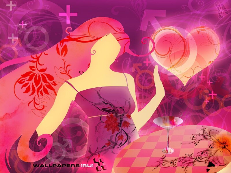woman silhouette with heart