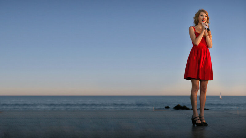 woman singing by the sea