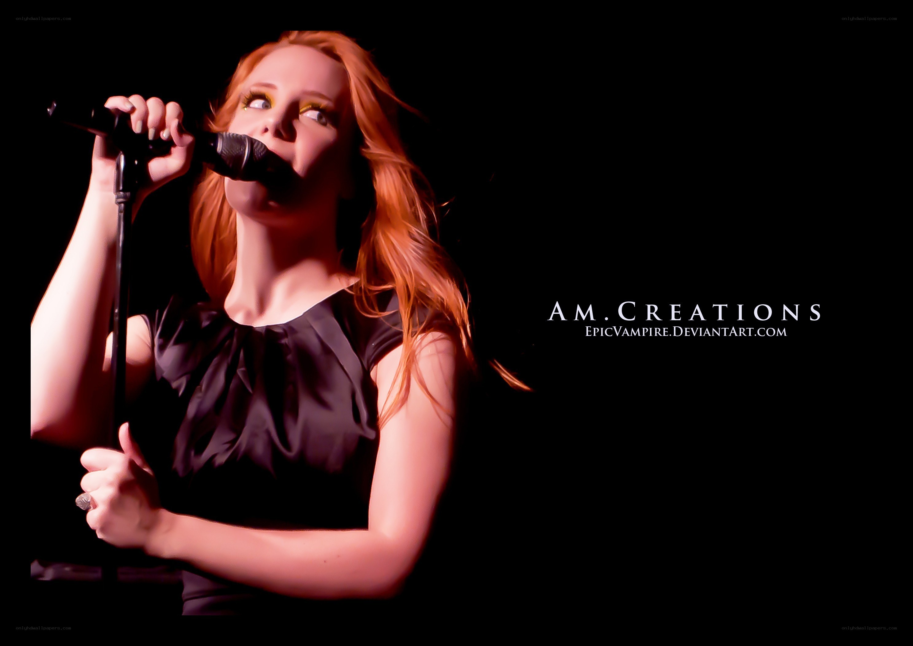 woman singing into microphone