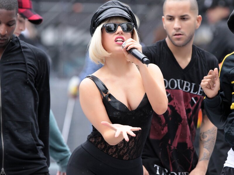 Woman Singing into Microphone — Black, Energetic