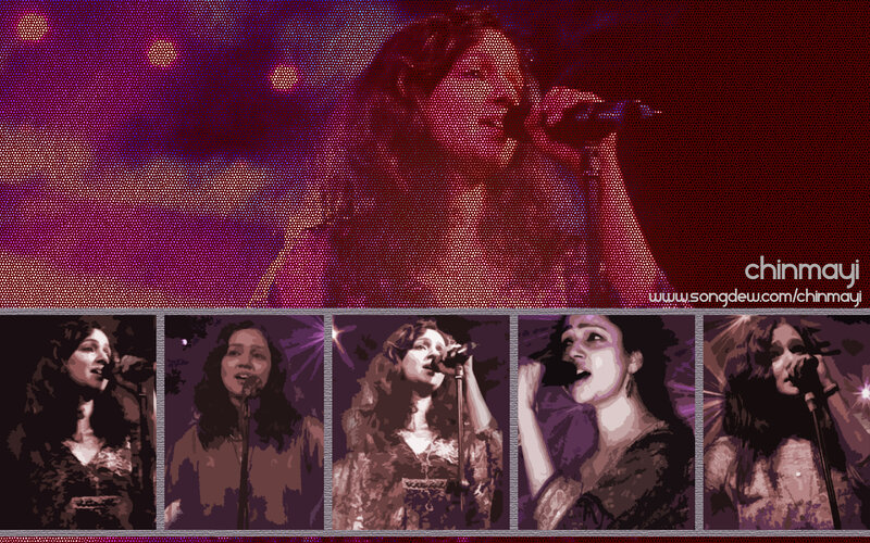 Woman Singing into Microphone — Purple, Dramatic, Night, Digital Art