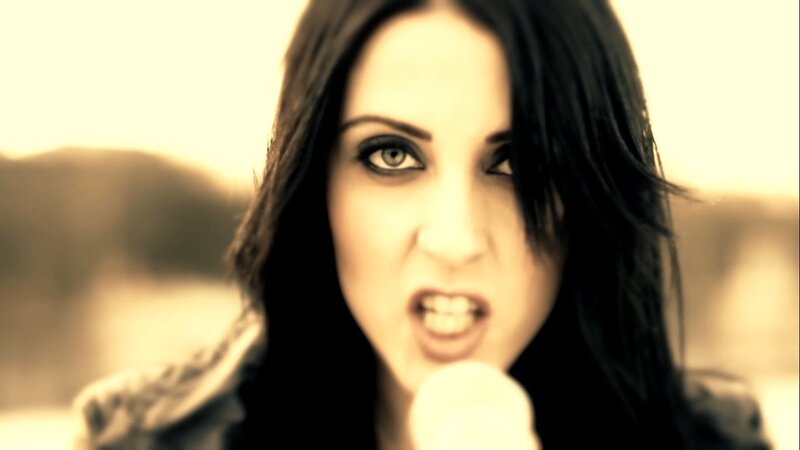 Woman Singing into Microphone — Sepia, Dramatic, Sunset