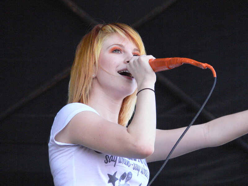 Woman Singing into Microphone — White, Energetic, Photograph, T-shirt