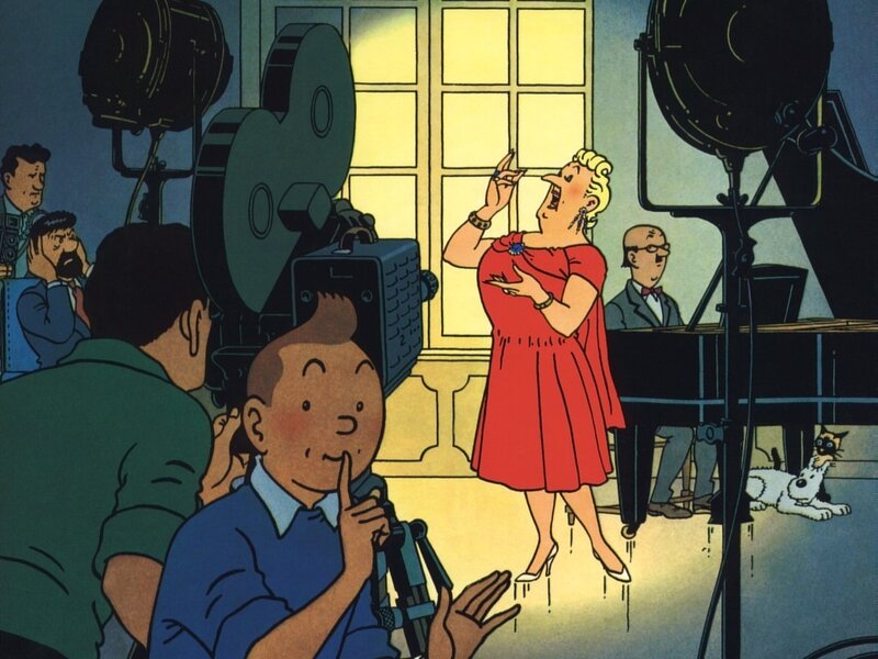Woman Singing on Set