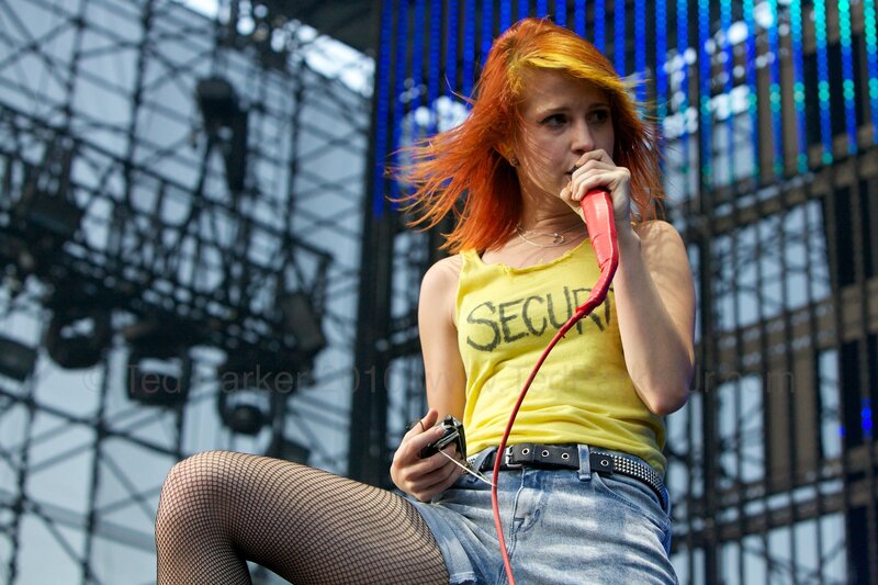 Woman singing on stage