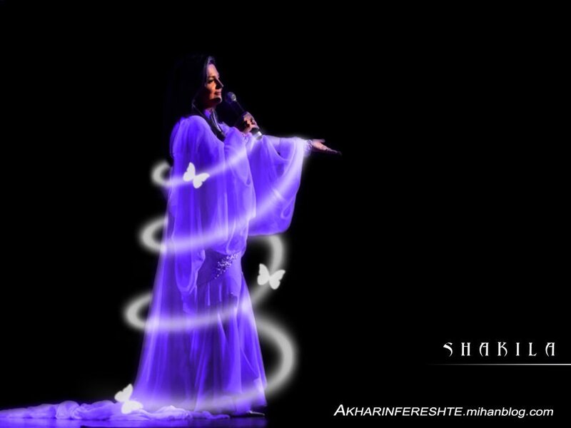 Woman Singing on Stage — Purple, Dramatic, Night, Photograph, Microphone, Butterflies