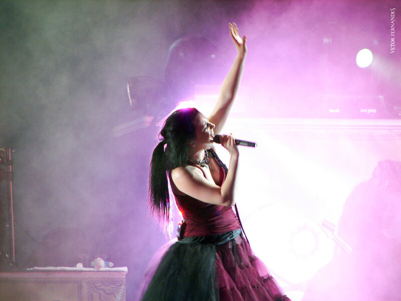 Woman Singing on Stage — Purple, Dramatic, Night, Photograph, Microphone, Smoke