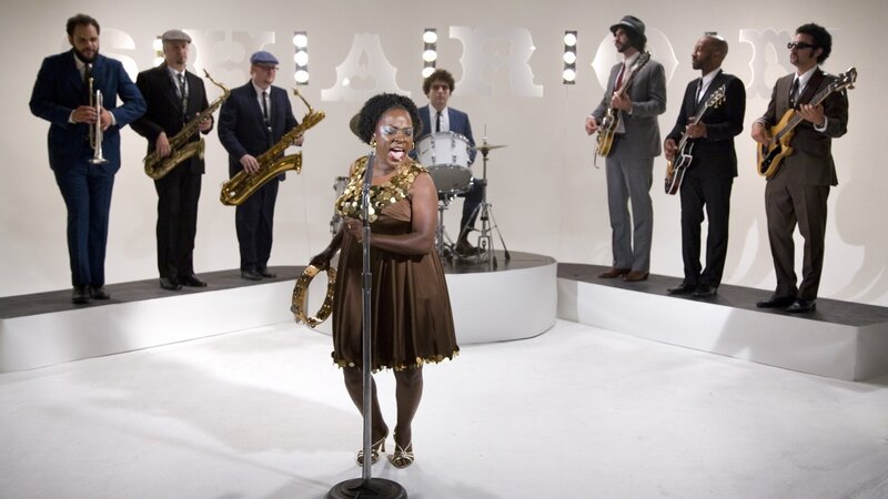 Woman Singing with Band — White
