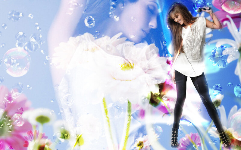 Woman Singing with Flowers