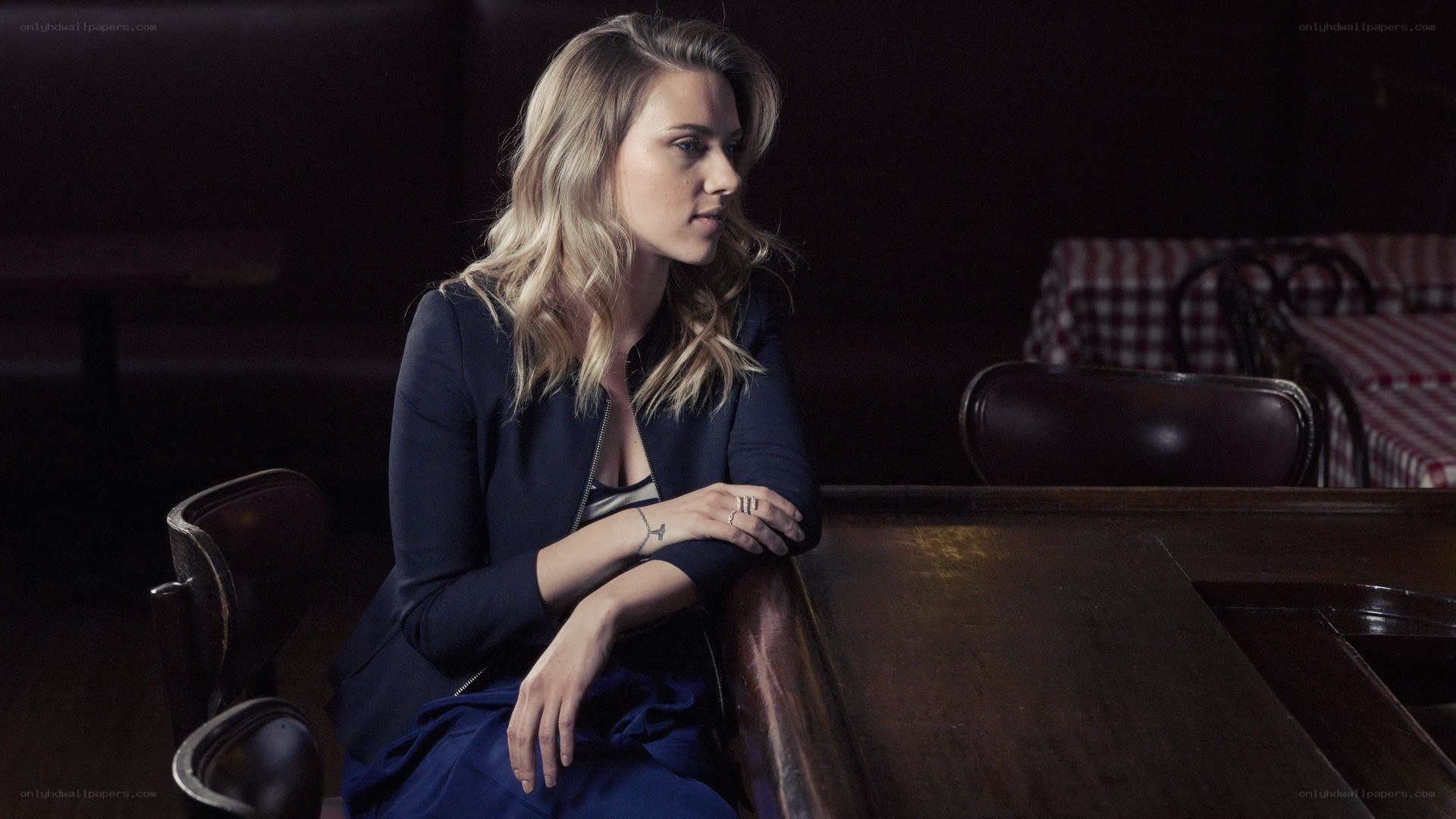 woman sitting at a table