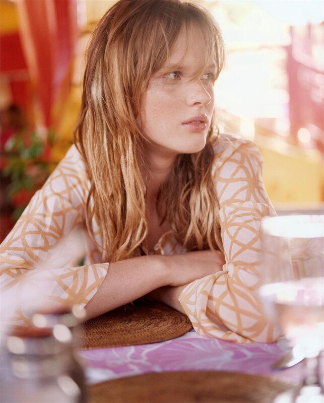 woman sitting at a table