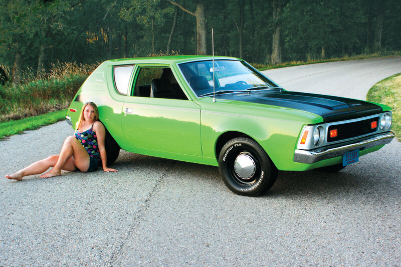 Woman Sitting by Car — Green