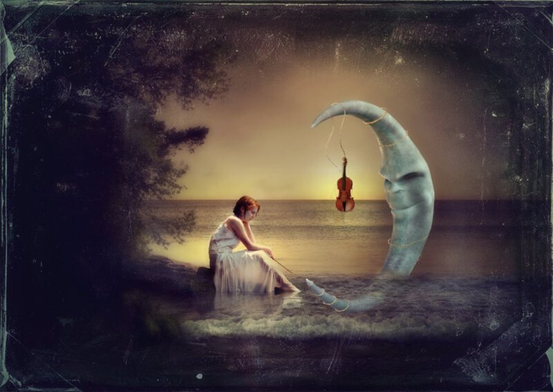 Woman Sitting by Sea