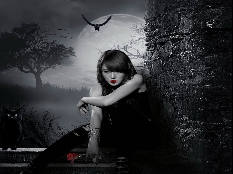 Woman Sitting by Wall — Black