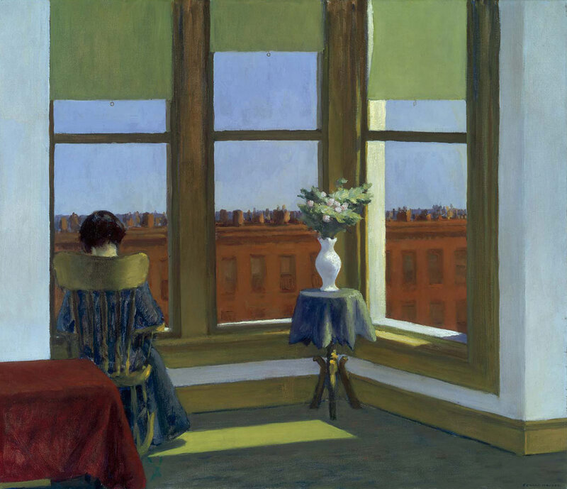 Woman Sitting by Window — Green