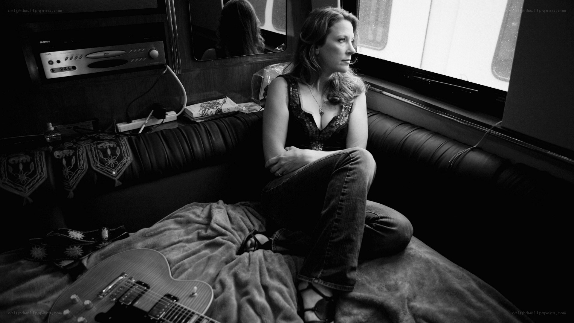 woman sitting in a vehicle