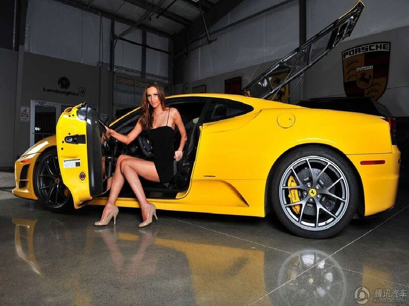 Woman Sitting in Car — Yellow, Dramatic