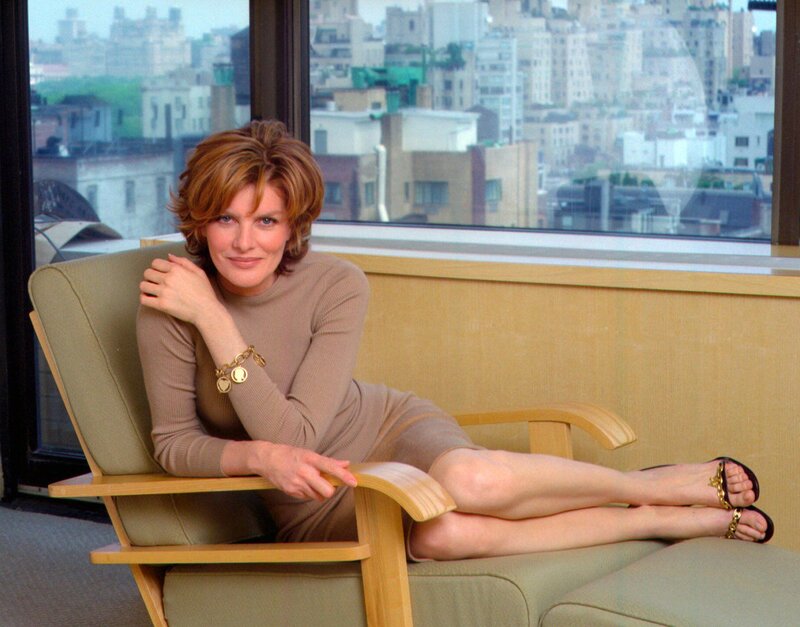 Woman Sitting in Chair — Beige