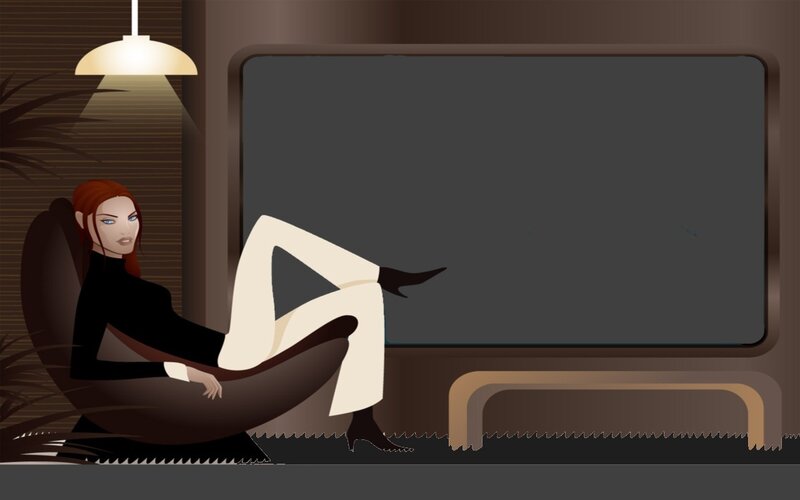 Woman Sitting in Chair — Brown, Calm, Night
