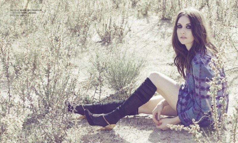 Woman Sitting in Desert — Blue