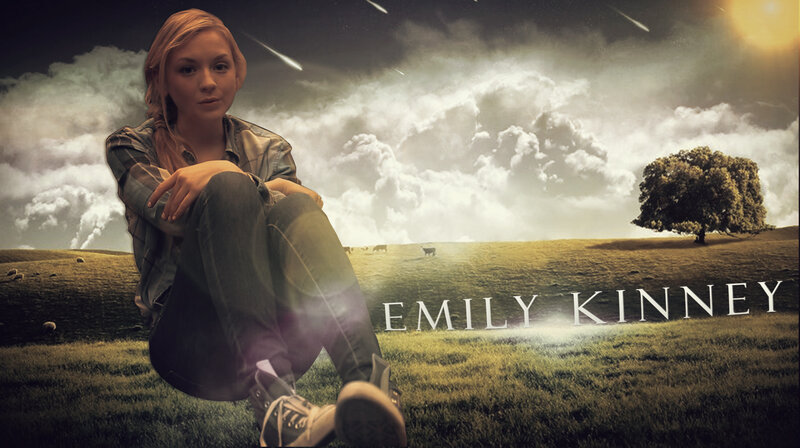 Woman Sitting in Field — Green, Dramatic, Afternoon
