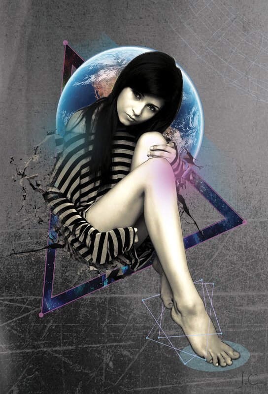 Woman Sitting in Triangle