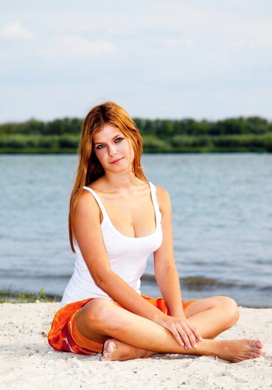 Woman sitting on a beach