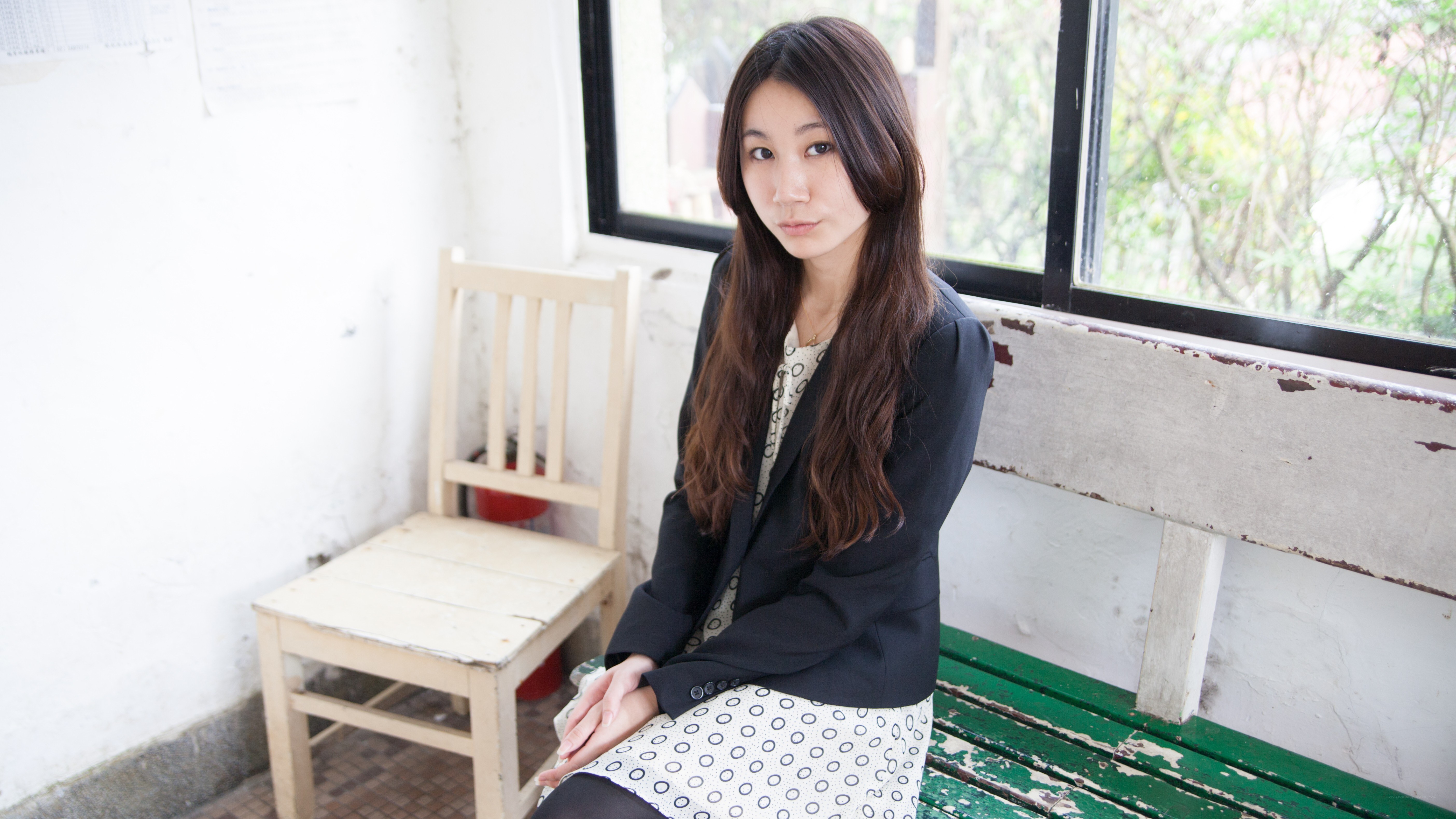 woman sitting on a bench