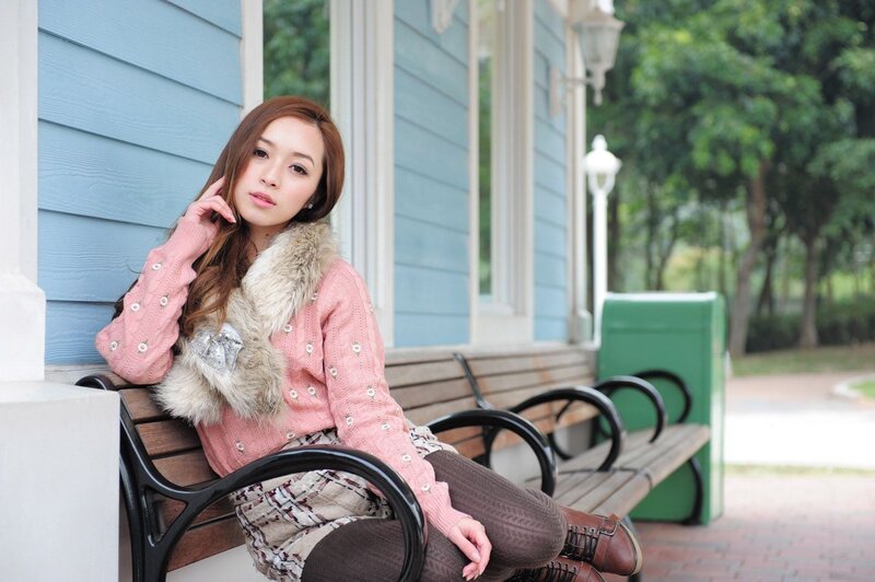 woman sitting on a bench