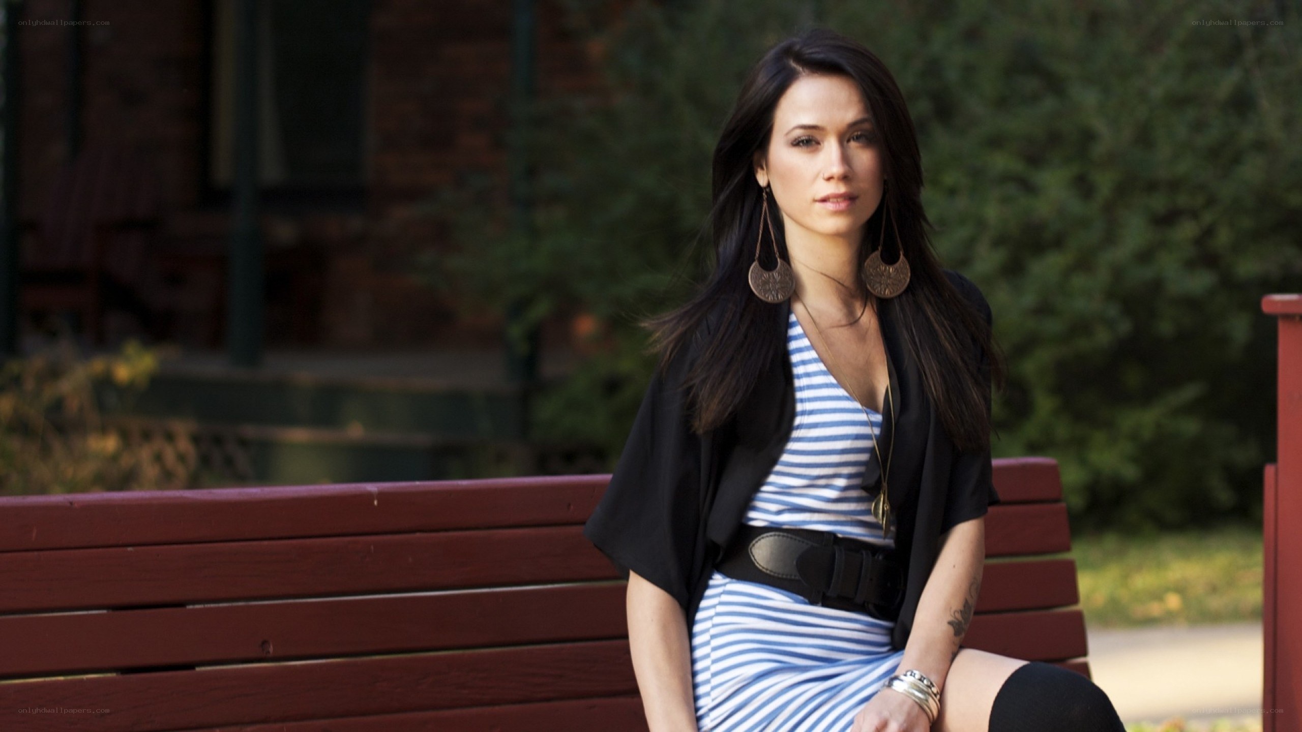 woman sitting on a bench