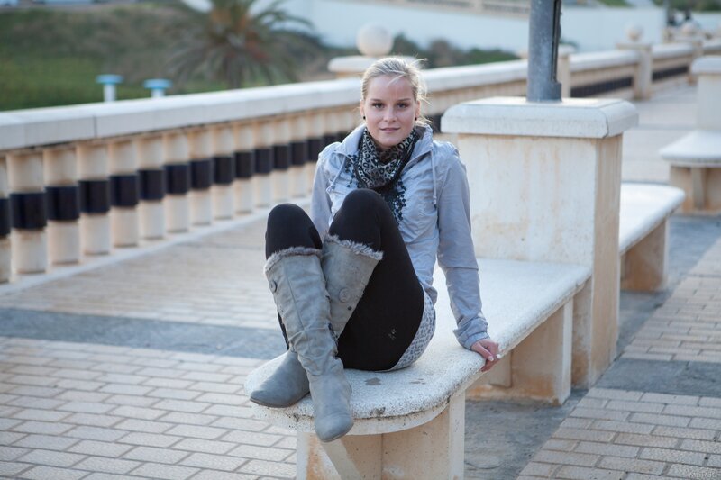 woman sitting on a bench