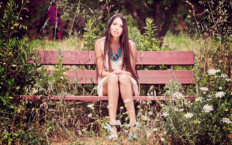 woman sitting on a bench